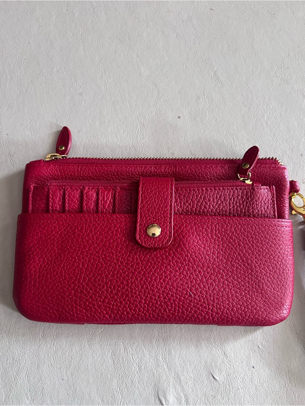 Lodis Red Pebbled Leather Wristlet-2 pcs..    see all pics NWOT